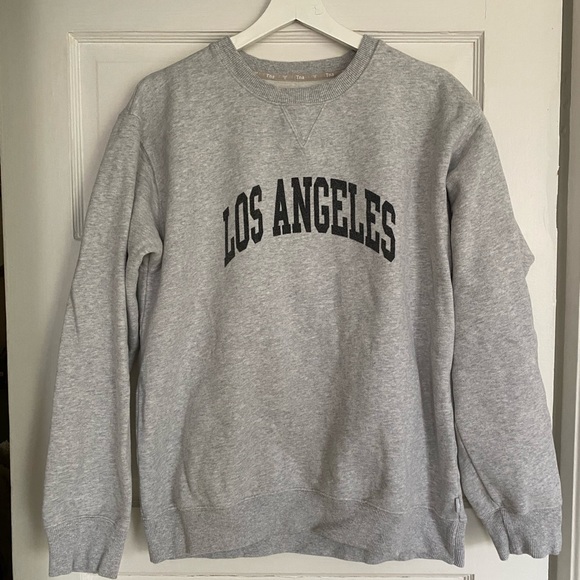 Aritzia Tna The Perfect Crew Sweatshirt GRAY SWEATSHIRT MEDIUM - Picture 4 of 4